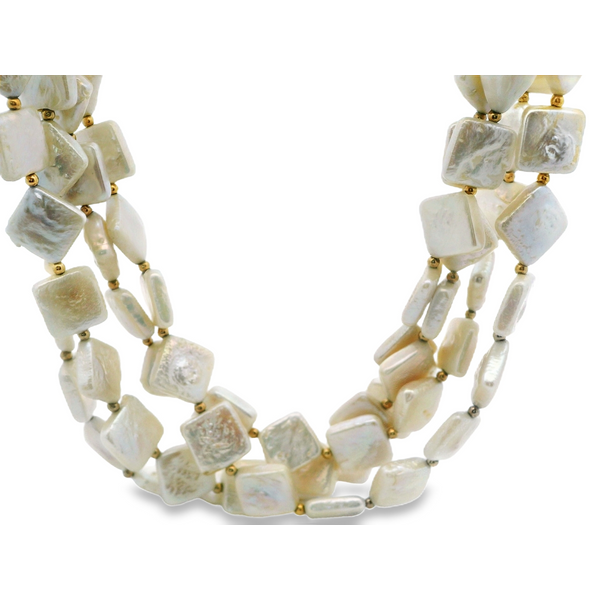 14K Yellow Gold Multi Strand Pearl Necklace Monarch Jewelry Winter Park, FL