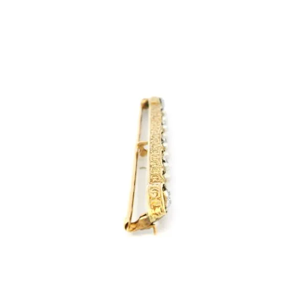 14Karat Yellow Gold Victorian Pearl Pin with Diamonds Image 4 Monarch Jewelry Winter Park, FL