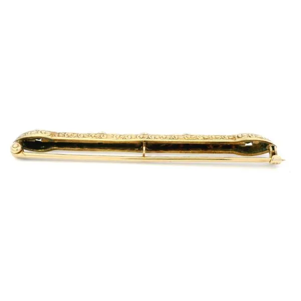 14Karat Yellow Gold Victorian Pearl Pin with Diamonds Image 5 Monarch Jewelry Winter Park, FL