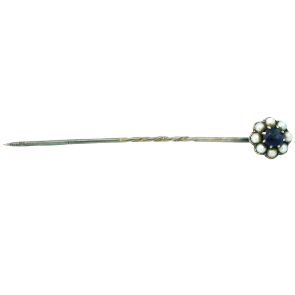 Antique Amethyst Floral Pearl Pin in 14K Yellow Gold Monarch Jewelry Winter Park, FL