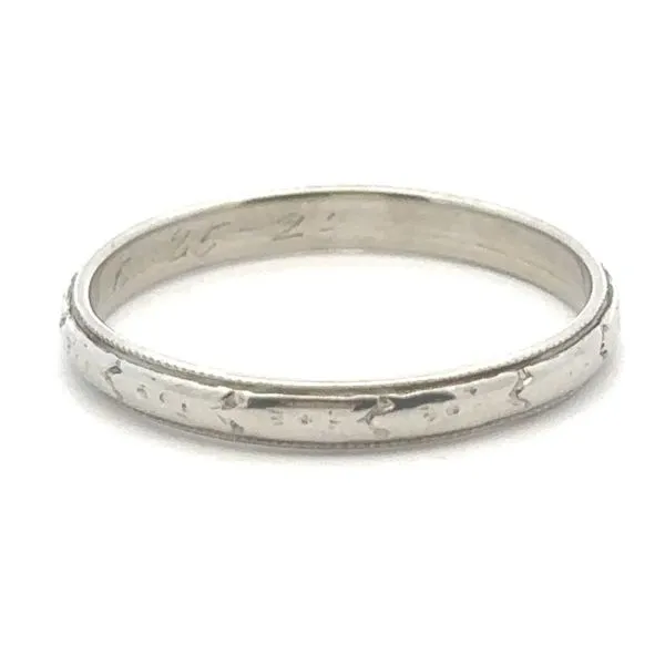 Women's Estate Art Deco Engraved Gold Wedding Band Monarch Jewelry Winter Park, FL