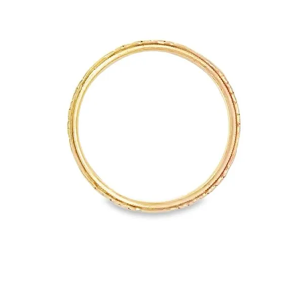 14 Karat Yellow Gold Estate Retro 2mm Hand Engraved Wedding Band Image 3 Monarch Jewelry Winter Park, FL