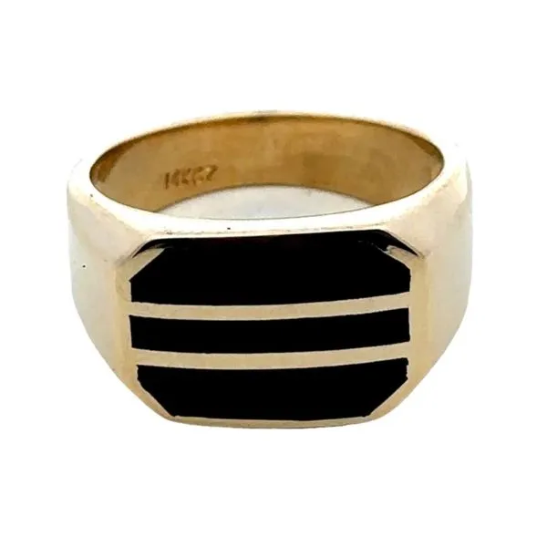14KY Men's Band with black enamel 405-00388 Monarch Jewelry Winter Park, FL