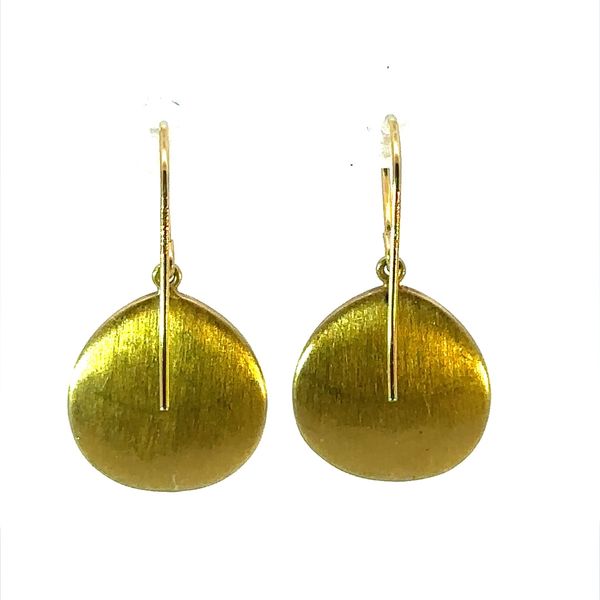 14K Yellow Gold Satin Finished Drop Earrings Image 3 Monarch Jewelry Winter Park, FL
