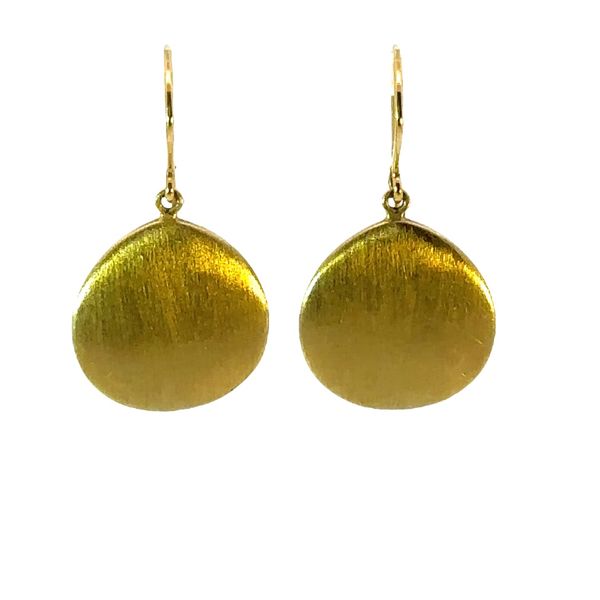 14K Yellow Gold Satin Finished Drop Earrings Monarch Jewelry Winter Park, FL
