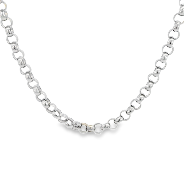 Platinum Polished Rolo Chain Image 5 Monarch Jewelry Winter Park, FL