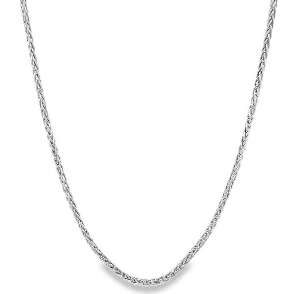 Platinum Wheat Chain Necklace Image 2 Monarch Jewelry Winter Park, FL