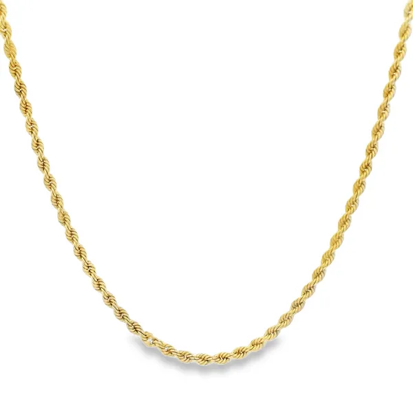 14K Yellow Gold Rope Chain Necklace Image 3 Monarch Jewelry Winter Park, FL