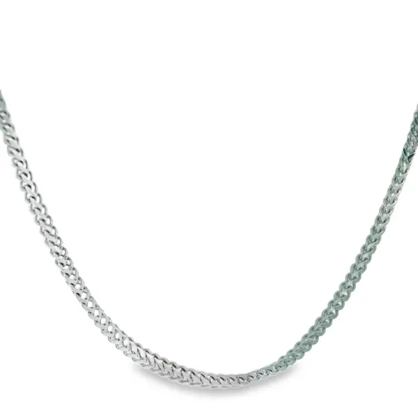 White Gold Square Franco Necklace Image 3 Monarch Jewelry Winter Park, FL