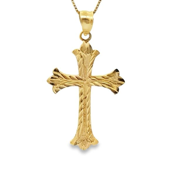 14KY Cross with 18'' box chain 431-00211 Image 2 Monarch Jewelry Winter Park, FL