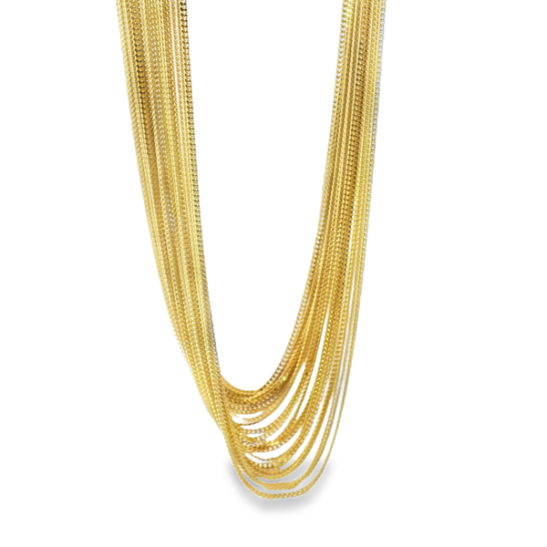 18K Yellow Gold 25 Strand Necklace with Box Clasp Image 3 Monarch Jewelry Winter Park, FL