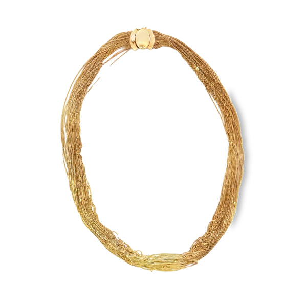 18K Yellow Gold 25 Strand Necklace with Box Clasp Image 4 Monarch Jewelry Winter Park, FL