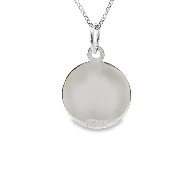 14Karat White Gold Etched Engraveable Disc Pendant 435-00535 Image 3 Monarch Jewelry Winter Park, FL