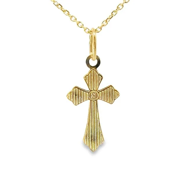 14Karat Yellow Gold Diamond Cut Small Cross Charm 435-00544 Image 3 Monarch Jewelry Winter Park, FL