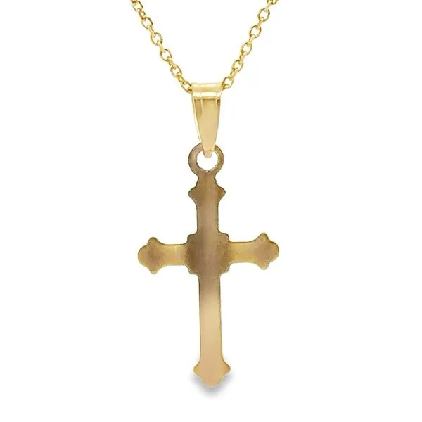 14Karat Yellow Gold Polished Small Fleur de Lis Cross Pendant 435-00547 Image 3 Monarch Jewelry Winter Park, FL