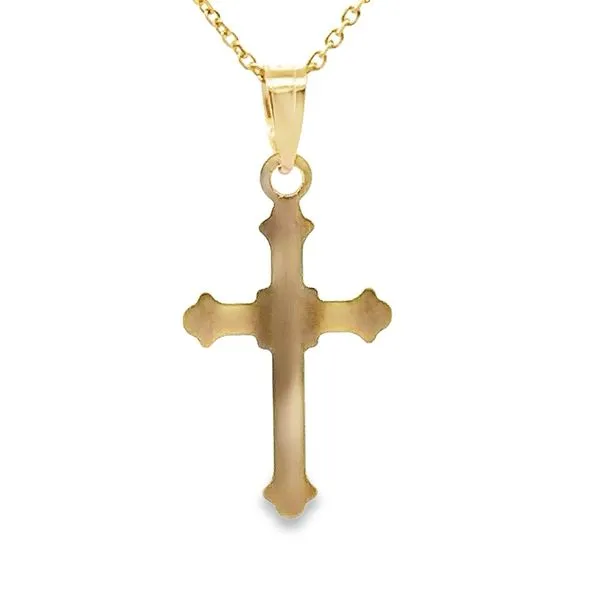 14Karat Yellow Gold Polished Small Fleur de Lis Cross Pendant 435-00548 Image 3 Monarch Jewelry Winter Park, FL