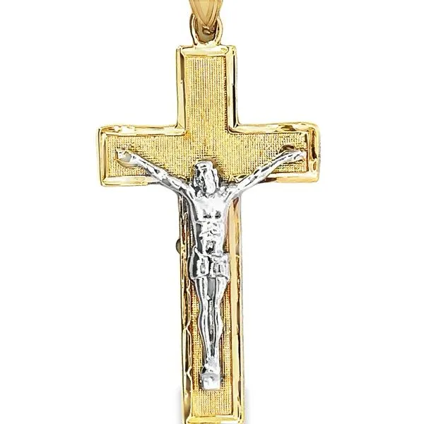 14Karat Two-Tone Diamond Cut Crucifix Pendant  435-00549 Image 2 Monarch Jewelry Winter Park, FL