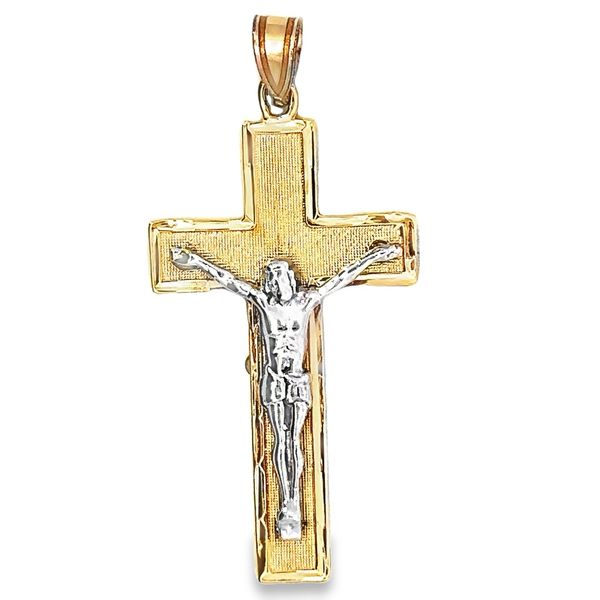 14Karat Two-Tone Diamond Cut Crucifix Pendant  435-00549 Monarch Jewelry Winter Park, FL