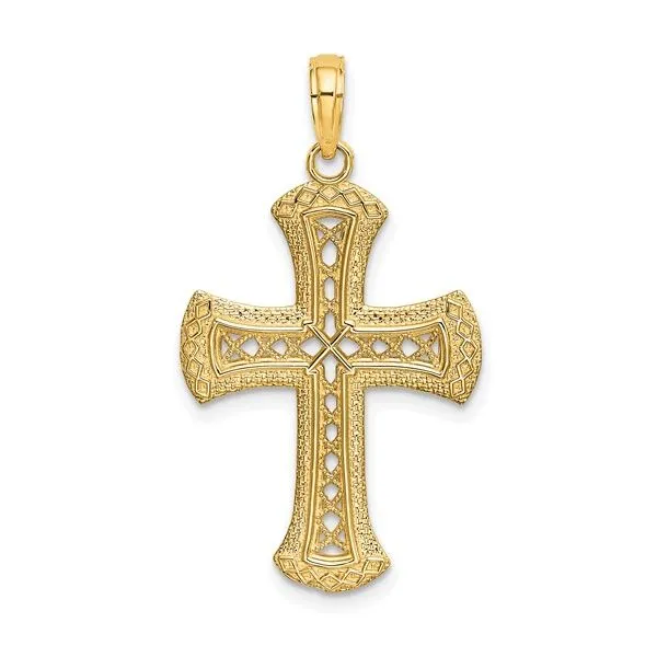 Simple 14K Yellow Gold Cross Charm Monarch Jewelry Winter Park, FL