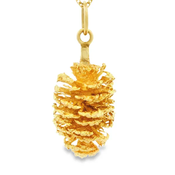 Gold Pine Cone Pendant Image 2 Monarch Jewelry Winter Park, FL