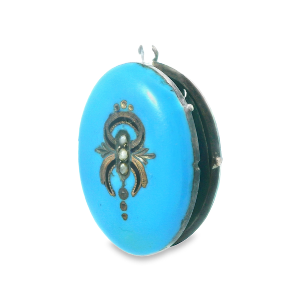 Victorian Enamelled Gold Locket Charm Image 3 Monarch Jewelry Winter Park, FL