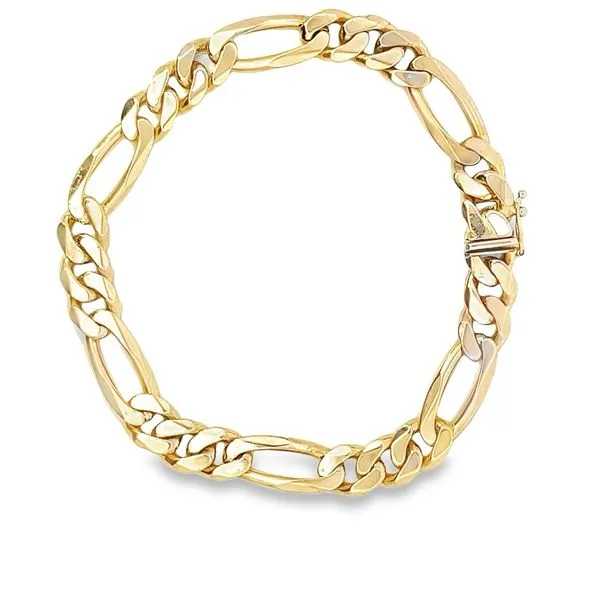 14 Karat yellow gold 8.5mm Figaro Bracelet Image 2 Monarch Jewelry Winter Park, FL