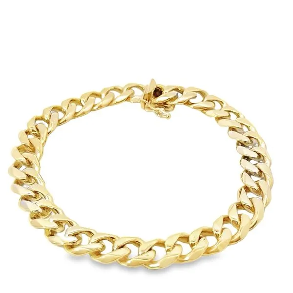 14 Karat yellow gold 8mm Curb Bracelet Image 2 Monarch Jewelry Winter Park, FL