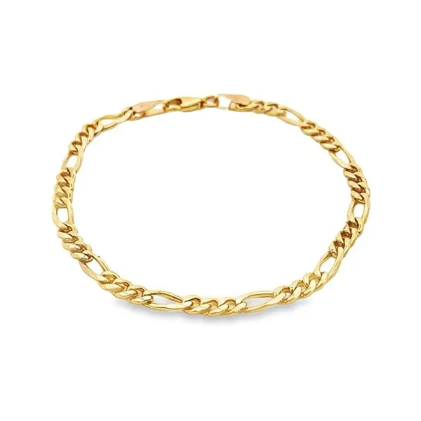 14 Karat Yellow Gold Figaro Bracelet, 8 inches 440-00251 Monarch Jewelry Winter Park, FL