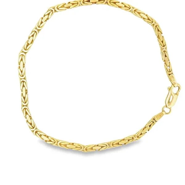 14K Yellow Gold Square Byzantine Link Bracelet Image 2 Monarch Jewelry Winter Park, FL