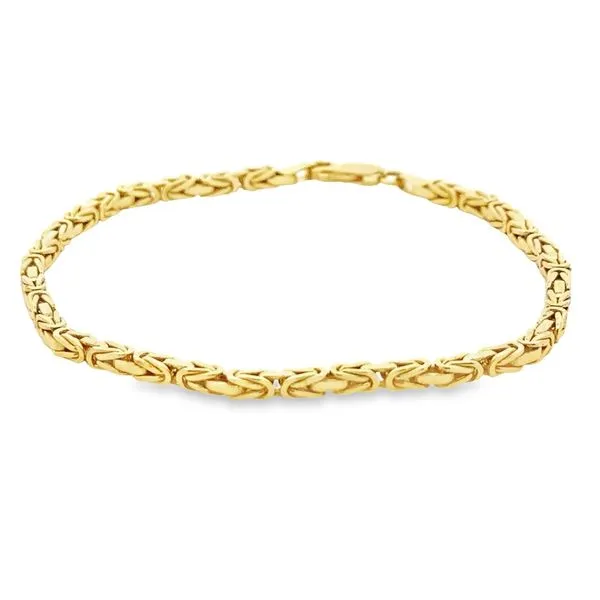 14K Yellow Gold Square Byzantine Link Bracelet Monarch Jewelry Winter Park, FL