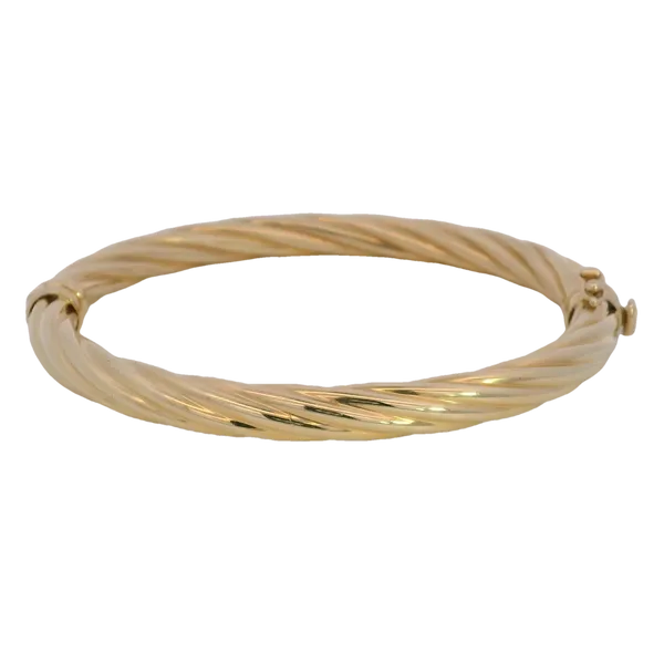Yellow Gold Twisted Bangle Bracelet Monarch Jewelry Winter Park, FL
