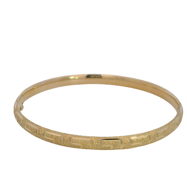 Yellow Gold Greek Key Bangle Bracelet Monarch Jewelry Winter Park, FL