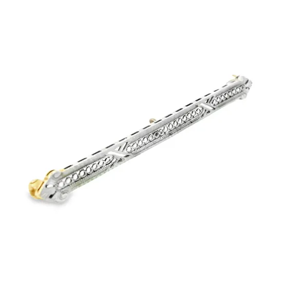14K Two Tone Gold Art Deco Pin Image 3 Monarch Jewelry Winter Park, FL