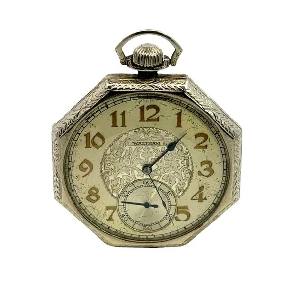 14k WG Waltham Open Face Pocket watch  502-00101 Monarch Jewelry Winter Park, FL