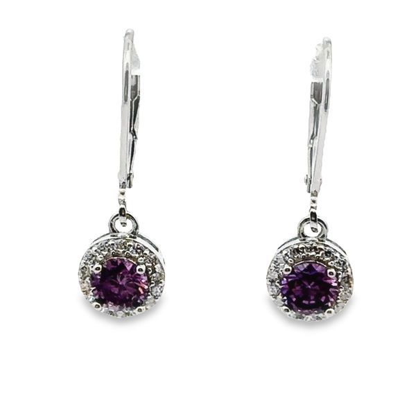 Sterling Silver Purple Cubic Zirconia Earrings 645-00835 Monarch Jewelry Winter Park, FL