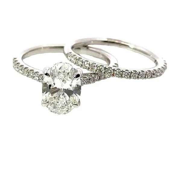 2.09ct Oval Lab Grown Diamond Engagement Ring and Wedding Band 850-00128 Monarch Jewelry Winter Park, FL