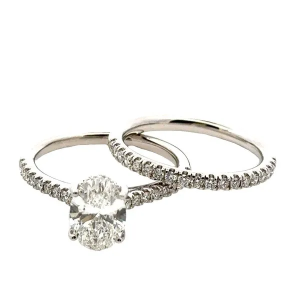 1.51carat Oval Lab Grown Diamond Engagement Ring and Wedding Band 850-00129 Monarch Jewelry Winter Park, FL