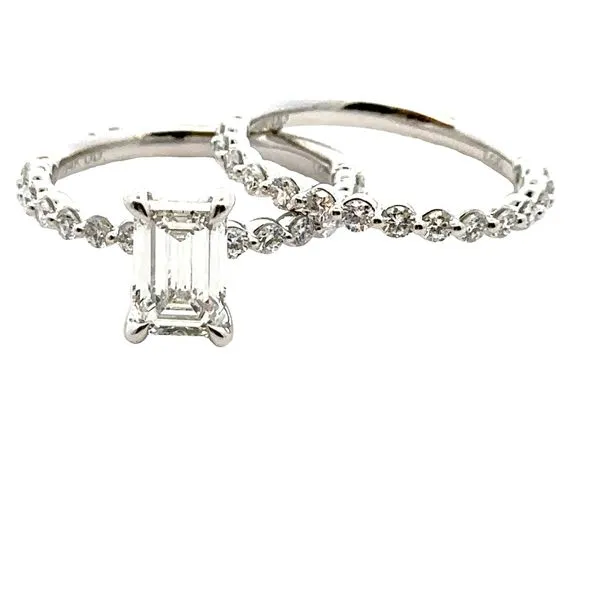 1.54cart Emerald Cut Lab Grown Diamond Engagement Ring and Wedding Band 850-00131 Monarch Jewelry Winter Park, FL