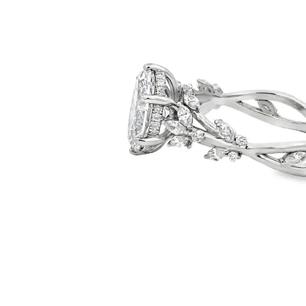 2.02ct Lab Grown Oval Diamond Platinum Floral Engagement Ring 850-00173 Image 2 Monarch Jewelry Winter Park, FL