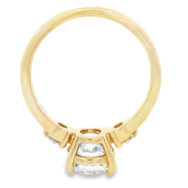 14K Yellow Gold Lab Grown Diamond Three-Stone Engagement Ring Image 3 Monarch Jewelry Winter Park, FL