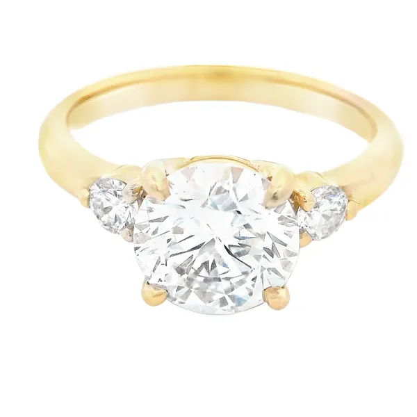 14K Yellow Gold Lab Grown Diamond Three-Stone Engagement Ring Monarch Jewelry Winter Park, FL