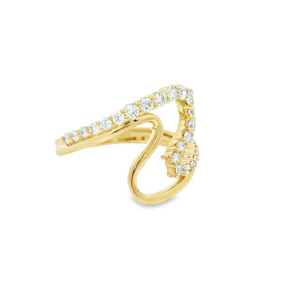 14K Yellow Gold Double Curve Lab Grown Diamond Ring Image 5 Monarch Jewelry Winter Park, FL