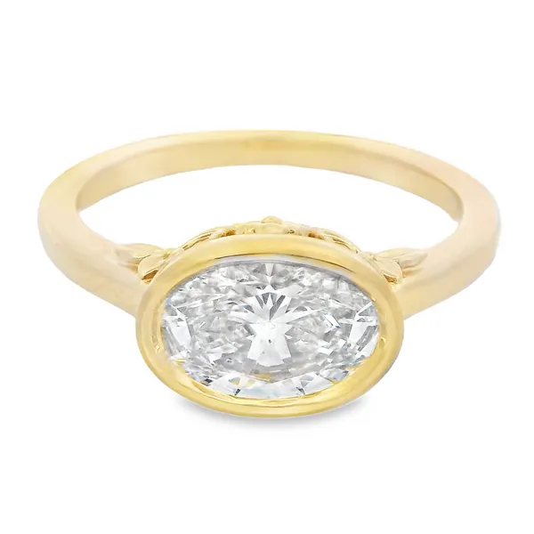 14K Yellow Gold Lab Grown Diamond Bezel Engagement Ring Monarch Jewelry Winter Park, FL