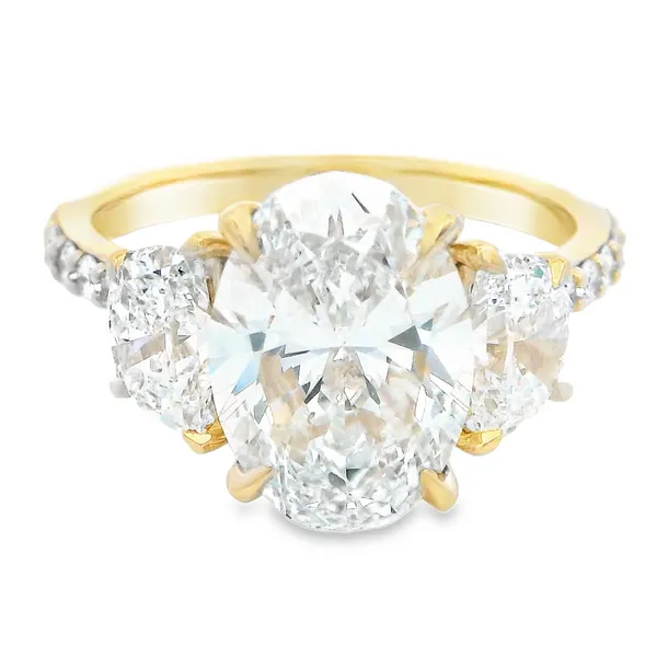 14K Yellow Gold Lab Grown Diamond 3 Stone Ring Monarch Jewelry Winter Park, FL