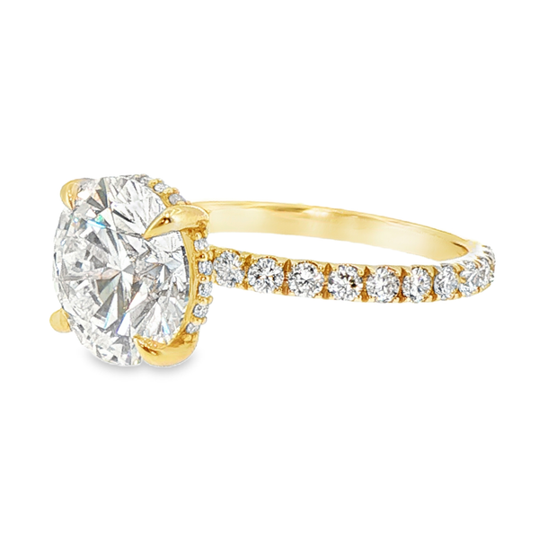 14K Yellow Gold Halo Lab Grown Diamond Ring Image 2 Monarch Jewelry Winter Park, FL