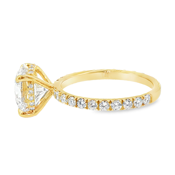 14K Yellow Gold Halo Lab Grown Diamond Ring Image 3 Monarch Jewelry Winter Park, FL