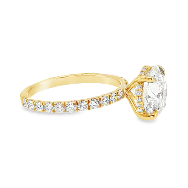 14K Yellow Gold Halo Lab Grown Diamond Ring Image 4 Monarch Jewelry Winter Park, FL