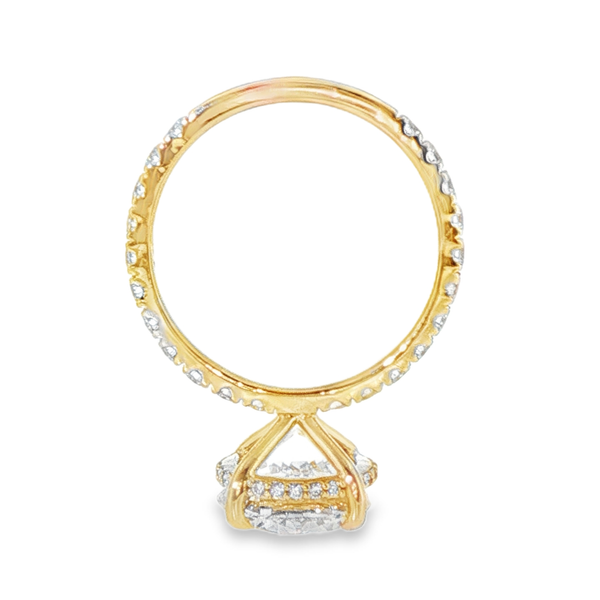 14K Yellow Gold Halo Lab Grown Diamond Ring Image 5 Monarch Jewelry Winter Park, FL