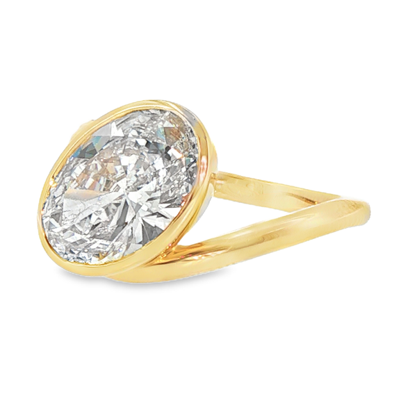 14K Yellow Gold Lab Grown Diamond Bezel Engagement Ring Image 2 Monarch Jewelry Winter Park, FL