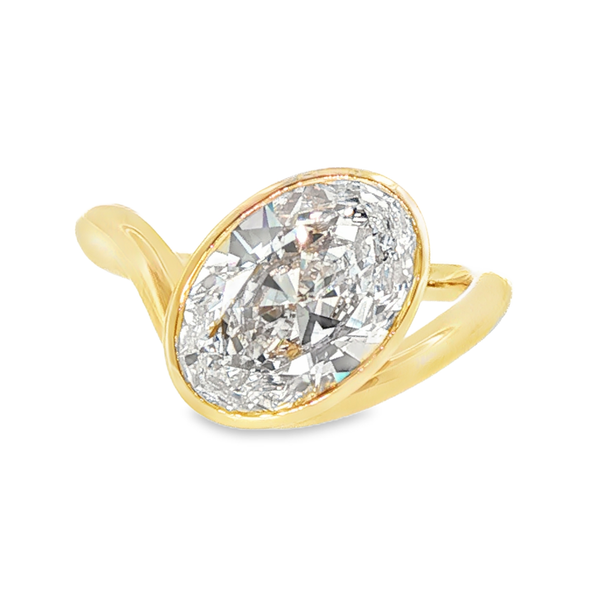 14K Yellow Gold Lab Grown Diamond Bezel Engagement Ring Monarch Jewelry Winter Park, FL
